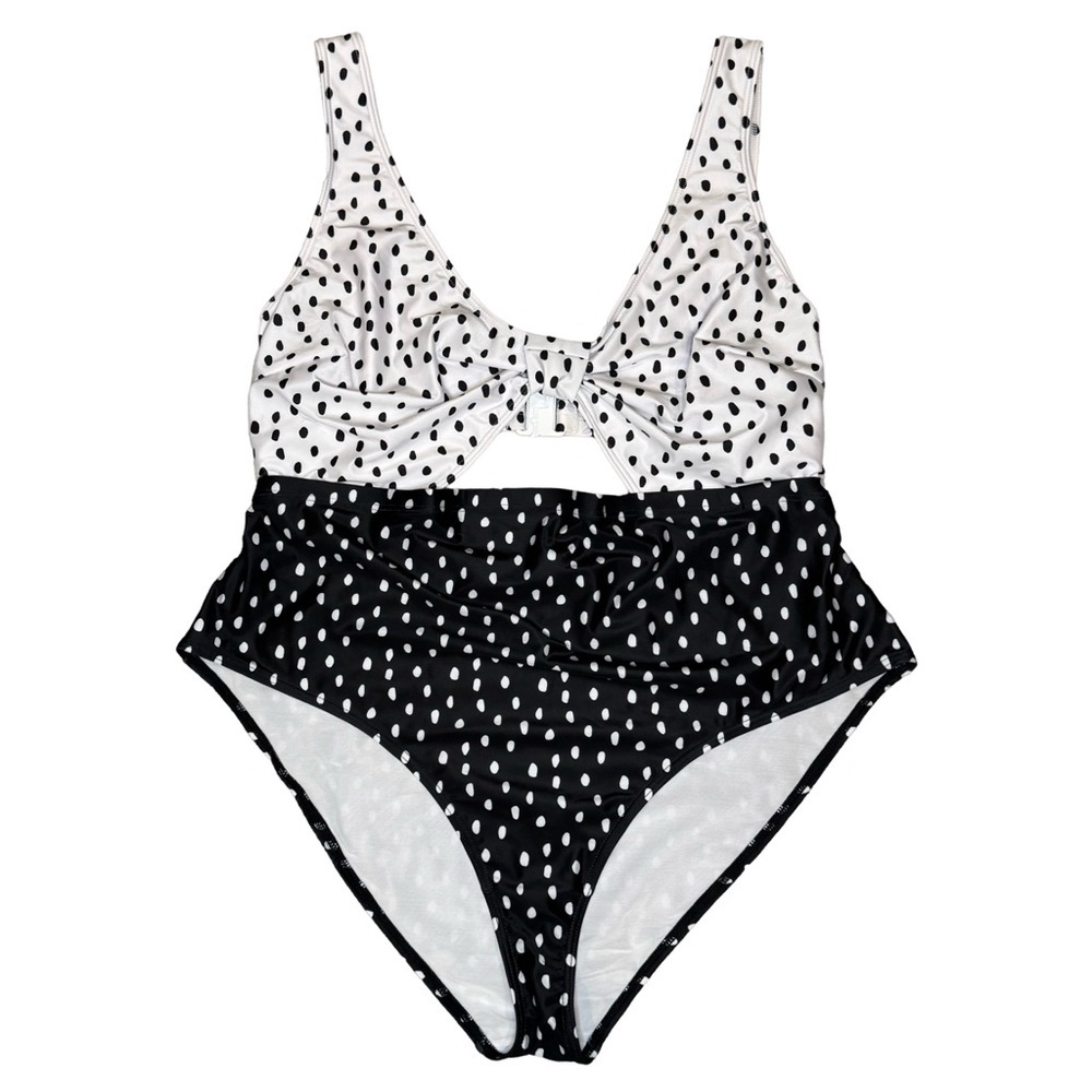 Peak & Beau Polka Dot Swimsuit - Black and White